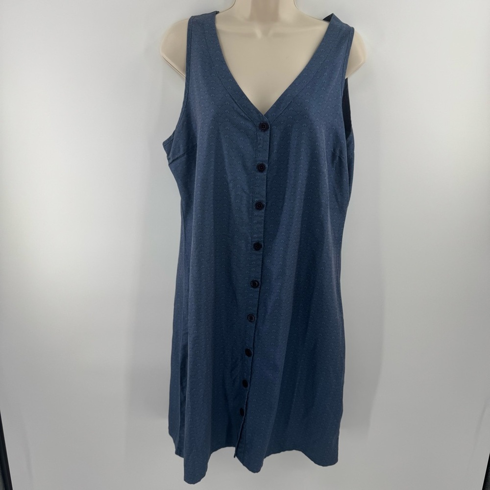 Mountain Khakis MK Jackson Hole Hailey Modal Dress Geometric Cutout Sz L (M1)